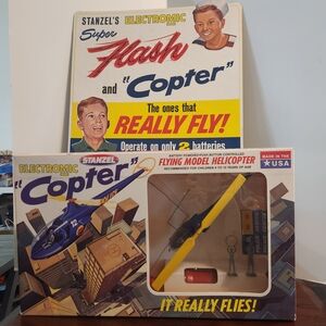 *NEW* Vintage Stanzel Copter & Sign Electromic Helicopter WITH Advertisement Ad